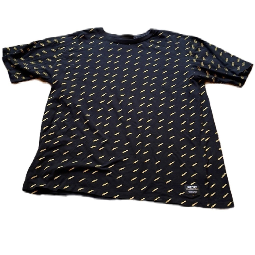 WESC Unisex Black T-shirt Yellow Vibes Logo Size Xl/ XXL Short Sleeve EUC
